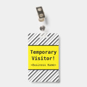 基本的な"一時的な訪問者!" バッジ (裏面 （クリップ付）)