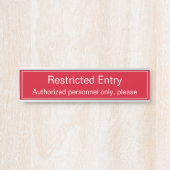 基本的な「入場制限」ドア標識 サインプレート (正面)