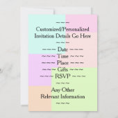 基本的な「第52回誕生日Bash」誕生日招待状 招待状 (裏面)