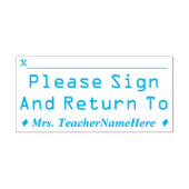 基本的な「署名して戻る」と名前 セルフインキングスタンプ (デザイン)