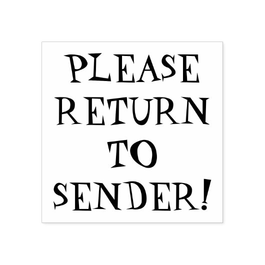 基本的な「送信者に戻って!」 ゴム印 (インプリント)