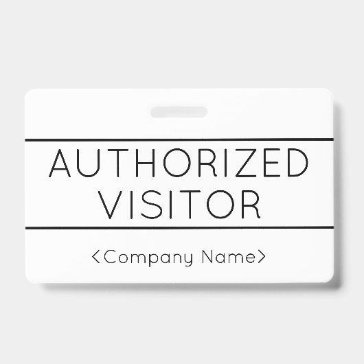 基本的な「AUTHORIZED VISITOR」バッジ バッジ (正面)