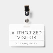 基本的な「AUTHORIZED VISITOR」バッジ バッジ (正面 （クリップ付）)