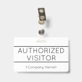 基本的な「AUTHORIZED VISITOR」バッジ バッジ (裏面 （クリップ付）)
