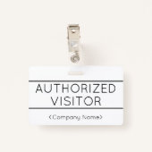 基本的な「AUTHORIZED VISITOR」バッジ バッジ (裏面クリップ)