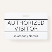 基本的な「AUTHORIZED VISITOR」バッジ バッジ (裏面)