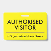 基本的な「AUTHORIZED VISITOR」バッジ バッジ (裏面)