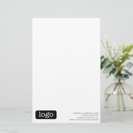 基本的なOfficeまたはBusinessロゴに関するメモ 便箋 (スタンド正面)