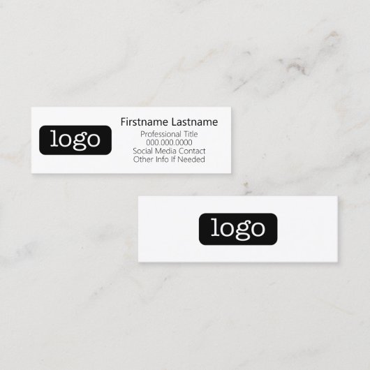 基本的なOfficeまたはBusinessロゴ連絡情報 スキニー名刺 (正面/裏面)