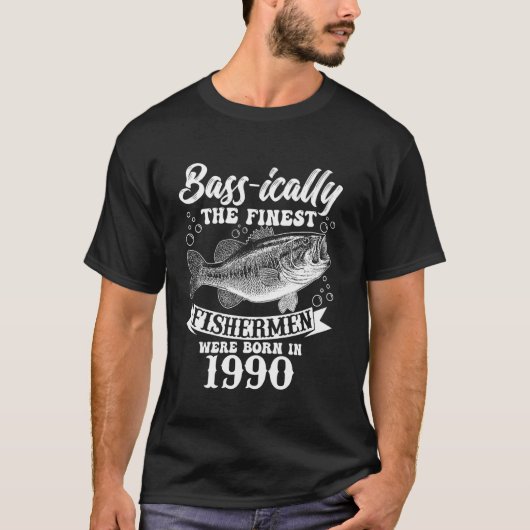 基本的には1990年生まれが最高の釣り人 Tシャツ (正面)