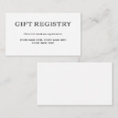 基本的エレガントな白黒 | ギフト登録簿 エンクロージャーカード (正面/裏面)