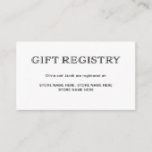 基本的エレガントな白黒 | ギフト登録簿 エンクロージャーカード (正面)