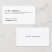 基本的シンプルな白澄んとクリーンなプロ 名刺 (正面/裏面)