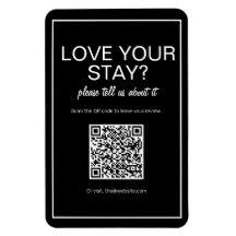 基本的モダンなブラックデジタルQRコードレビューマグネット