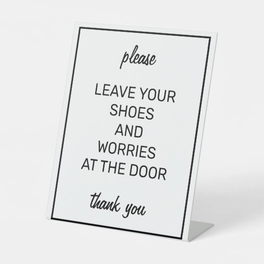 基本的モダンなホワイトリムースカウンター記号 台座サイン (正面)