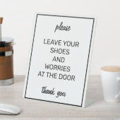 基本的モダンなホワイトリムースカウンター記号 台座サイン (インサイチュ)