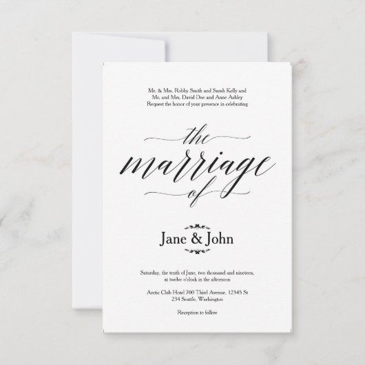 基本結婚式招待状 招待状 (正面)