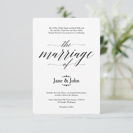 基本結婚式招待状 招待状 (スタンド正面)