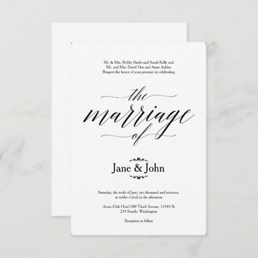 基本結婚式招待状 招待状 (正面/裏面)