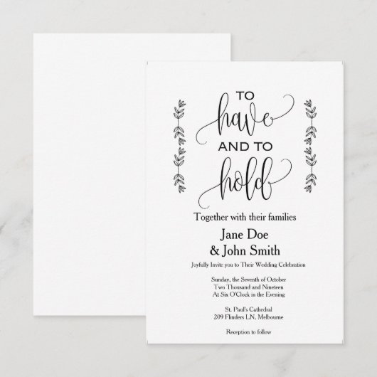 基本結婚式招待状 招待状 (正面/裏面)