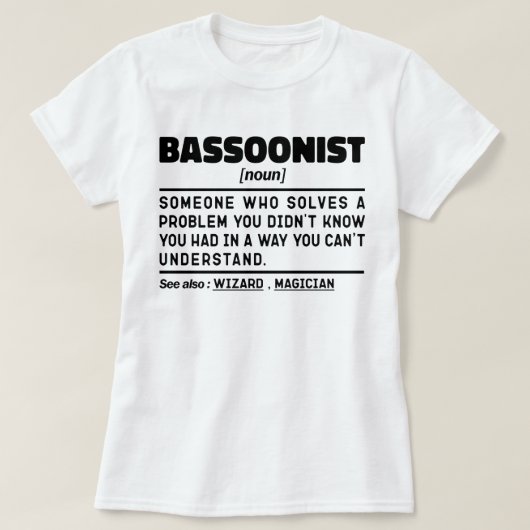 基本語名詞定義ミュージカル楽器 クール Tシャツ (デザイン正面)