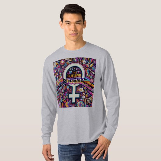 基本長袖未来は女性 Tシャツ (正面フル)