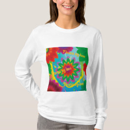 基本長袖Tシャツフローラ夏プリント Tシャツ