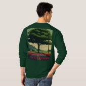 基本長袖Tシャツ – ミニマリストAnime Tree Tシャツ (裏面フル)