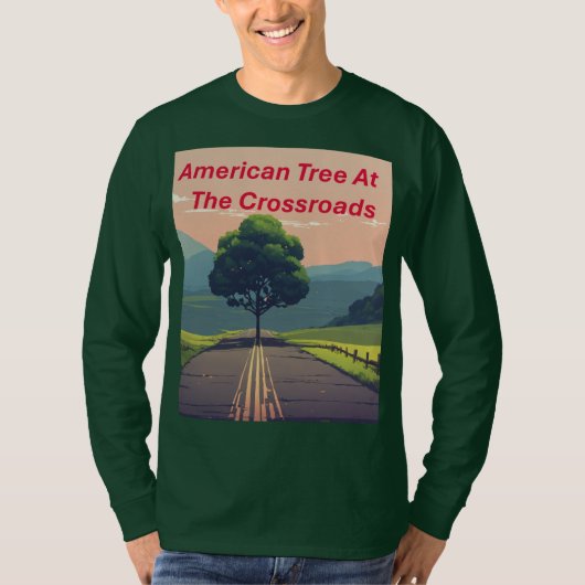基本長袖Tシャツ – ミニマリストAnime Tree Tシャツ (正面)