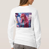 基本長袖Tシャツ – Neon Arcade Anime Edit Tシャツ (裏面)