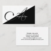 基本黒モダン三角形モノグラム 名刺 (正面/裏面)