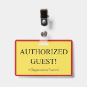 基本「認定ゲスト！」 バッジ (正面 （クリップ付）)