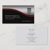 基本、金属一見の赤いswoosh 名刺 (正面/裏面)