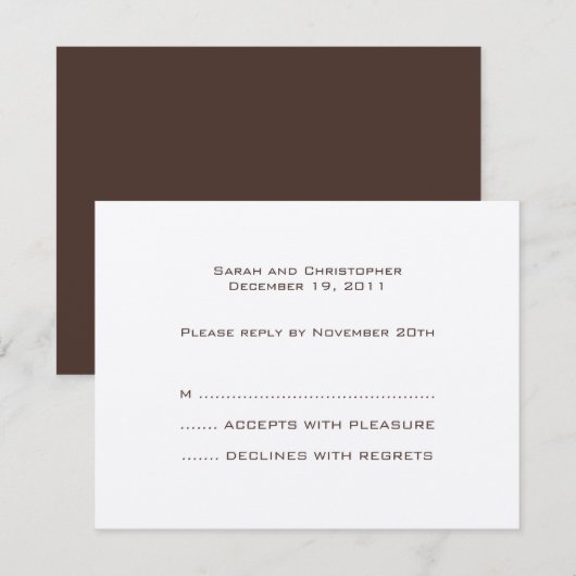 基本：: Mocca :: Response Card 出欠カード (正面/裏面)