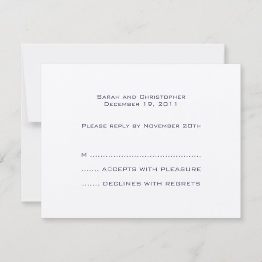 基本：: Night Blue :: Response Card 出欠カード (正面)