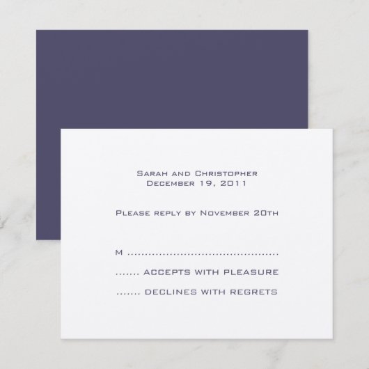 基本：: Night Blue :: Response Card 出欠カード (正面/裏面)