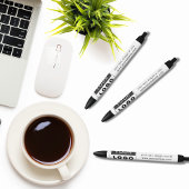 基本Office Businessロゴと文字ブルーインク 黒ボールペン