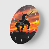 基準線シルエットの壁の時計の終わり ラウンド壁時計 (傾斜)