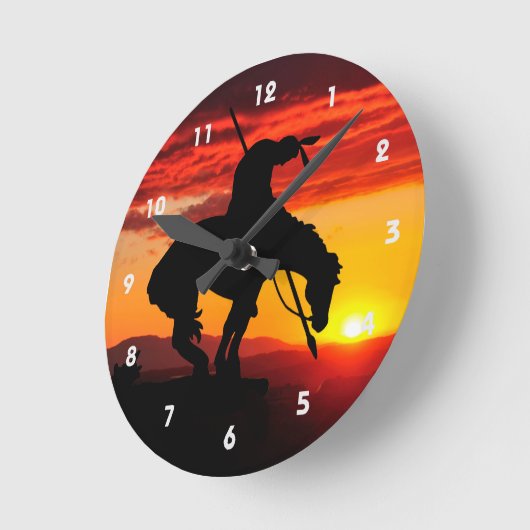 基準線シルエットの壁の時計の終わり ラウンド壁時計 (傾斜)