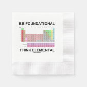 基礎となる要考え素(周期表) 縁ありカクテルナプキン (正面)