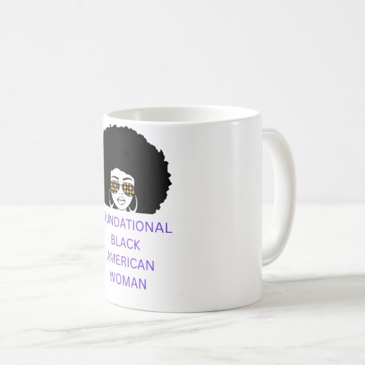 基礎となる黒人の女性アフロ コーヒーマグカップ (正面右)