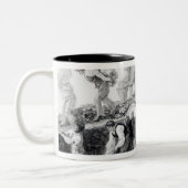 基礎のための穴を掘ること ツートーンマグカップ (左)