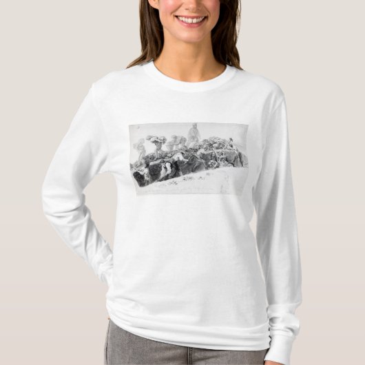 基礎のための穴を掘ること Tシャツ (正面)