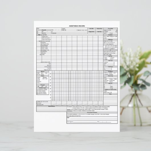 基礎麻酔記録 (スタンド正面)