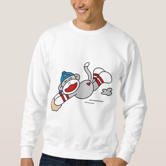 基礎Tシャツおよびギフトに野球のダイビングをまねて下さい スウェットシャツ (正面)