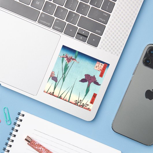 堀切菖蒲園1857年歌川広重 シール (ノートパソコンとiPhone)