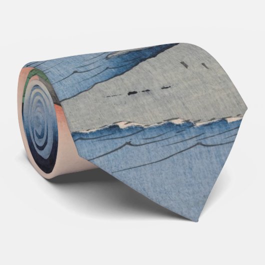 堀江と猫実魚釣り村ヴィンテージ浮世絵 ネクタイ (ロール)