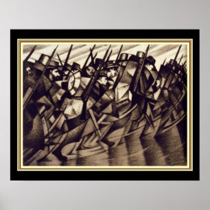 堀" - Deco 16x20に戻るNevinson " ポスター