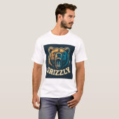 堂々たるグリズリーの頭部 Tシャツ (正面フル)