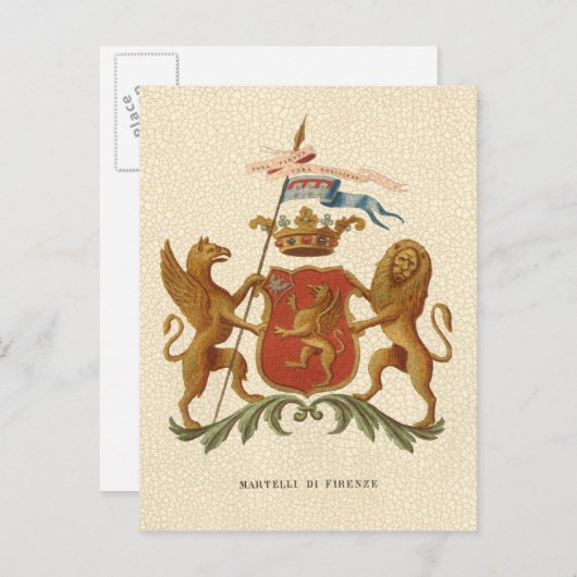 堂々たるグリフィンとライオンの紋章 ポストカード (正面/裏面)